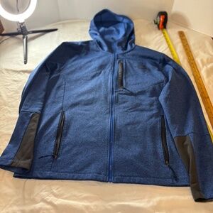 North Face Canyonlands Fleece Hoody Men Large L Blue Full Zip Jacket Tech Layer
